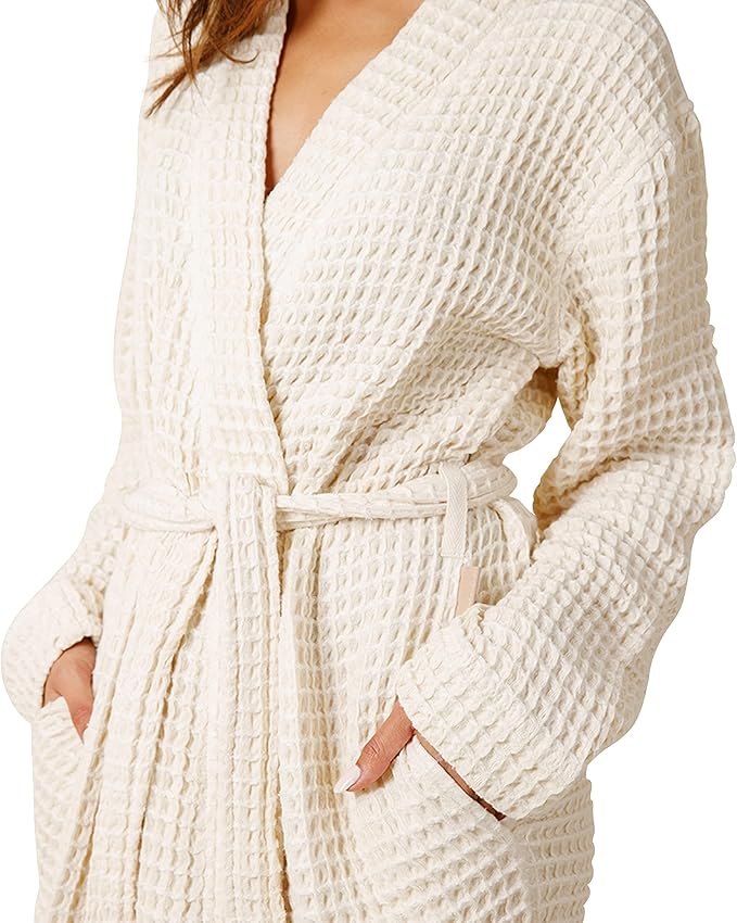 Cotton Blend Waffle 225 GSM Full-Length Unisex Robes